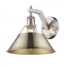  3306-1W PW-AB - Orwell PW 1 Light Wall Sconce in Pewter with Aged Brass shade